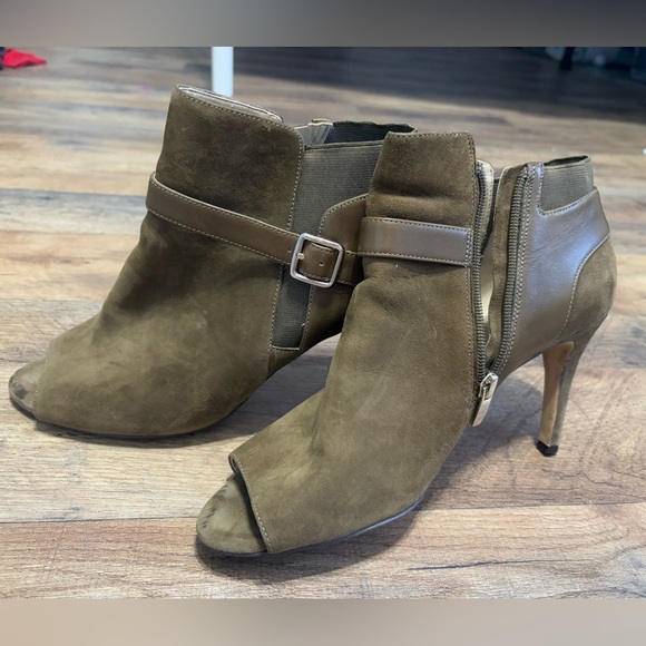 Marc Fisher Shoes - Marc Fisher Olive Green Suede Ankle Booties